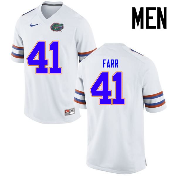 NCAA Florida Gators Ryan Farr Men's #41 Nike White Stitched Authentic College Football Jersey JNR8164VK